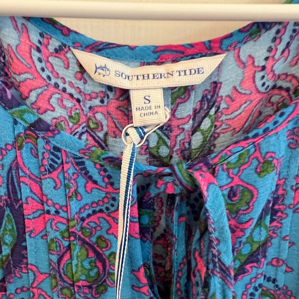 Southern Tide Brilliant Blue Paisley Dress sz S - Picture 4 of 7